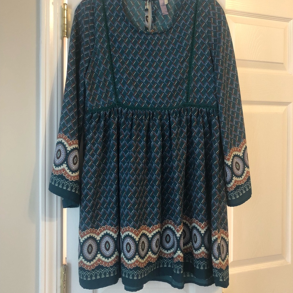 Multi Print Floral Tunic Dress